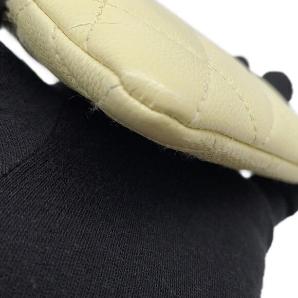 CHANEL Matelasse CC Logo Classic Zip Coin Purse Calfskin Baby Yellow AP2061 - Picture 4 of 11